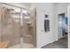 Large walk-in shower with glass enclosure at 4110 Mossy Limb Ct, Palmetto, FL 34221