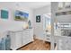 Bedroom with white dresser, TV, and bunk bed at 5420 4Th Avenue Nw Dr, Bradenton, FL 34209