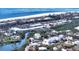 Aerial view of a waterfront home and community at 625 Jackson Way, Longboat Key, FL 34228