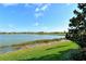 Stunning lake view from backyard with lush green grass at 8052 Grande Shores Dr, Sarasota, FL 34240