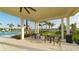 Relaxing poolside seating under covered pavilion at 8052 Grande Shores Dr, Sarasota, FL 34240