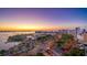 Stunning sunset view over city marina and cityscape at 101 S Gulfstream Ave # 8G, Sarasota, FL 34236