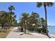 Scenic waterfront walkway with palm trees at 101 S Gulfstream Ave # 8G, Sarasota, FL 34236