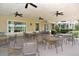 Covered patio with tables and chairs at 10515 52Nd E Ct, Parrish, FL 34219