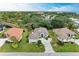 An aerial view showcasing a single-Gathering home and surrounding properties at 120 Grand Oak Cir, Venice, FL 34292
