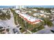 Aerial view of condo building near beach, showing surrounding streets and neighborhood at 145 Avenida Messina # 3, Sarasota, FL 34242