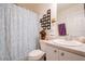 Small bathroom with single vanity and shower at 20255 Macon Ln, Port Charlotte, FL 33952