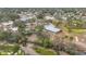Aerial view of community near waterway, showing building and pool at 2523 Darwin Ave, Sarasota, FL 34239