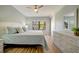 Bright bedroom with large window, light blue bedding, and white dresser at 435 30Th W Ave # D309, Bradenton, FL 34205