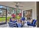 Relaxing screened patio with comfortable seating at 5128 Marsh Field Ln # 129, Sarasota, FL 34235