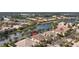 Aerial view of the home and surrounding neighborhood at 5839 Helicon Pl, Sarasota, FL 34238
