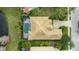 Bird's eye view of single-Gathering home with pool and landscaped yard at 7019 Vilamoura Pl, Lakewood Ranch, FL 34202