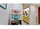 Second bathroom with a double vanity and yellow cabinets at 8644 54Th W Ave # 8644, Bradenton, FL 34210