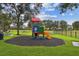 Community playground with playset and picnic tables at 10605 58Th E St, Parrish, FL 34219