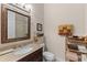 Clean bathroom with granite vanity and walk-in shower at 1215 Acappella Ln, Apollo Beach, FL 33572