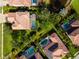 Bird's eye view of a home with a private pool and backyard at 1269 Western Pine Cir, Sarasota, FL 34240