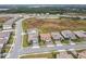 Aerial view of homes in a new community by a lake at 13891 Heartwood Way, Parrish, FL 34219