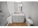 Clean bathroom with a vanity, toilet, and shower at 1518 Ewing Ave, Clearwater, FL 33756