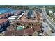 Aerial view of waterfront community, highlighting a specific building at 1618 Stickney Point Rd # 1618-202, Sarasota, FL 34231