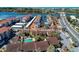 Aerial view of waterfront community, highlighting a specific building at 1618 Stickney Point Rd # 1618-202, Sarasota, FL 34231