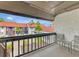 Private balcony overlooking the pool and courtyard at 1618 Stickney Point Rd # 1618-202, Sarasota, FL 34231