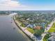 Aerial view of waterfront homes and neighborhood at 2425 Riverview Blvd, Bradenton, FL 34205