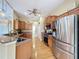 Kitchen with stainless steel appliances and hardwood floors at 7011 74Th Street E Cir, Bradenton, FL 34203