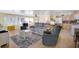 Comfortable living room with a gray couch, two armchairs, and a coffee table at 716 Blackburn Blvd, North Port, FL 34287