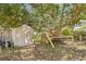 Large backyard with shed and mature trees at 9066 Oneal Ave, New Port Richey, FL 34654