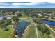 Aerial view of the golf course and pond at 10114 Glenmore Ave, Bradenton, FL 34202