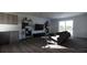 Open living room featuring stylish furniture and a view of the backyard at 13017 Cedar Elm Lane, Parrish, FL 34219