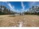Backyard view of single-wide mobile home with trampoline at 14150 Manatee Rd, Parrish, FL 34219