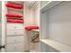White built-in closet with shelves and drawers at 2110 Harbourside Dr # 522, Longboat Key, FL 34228