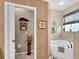 Relax in this spa-like bathroom, featuring a soaking tub and separate shower at 25067 Palisade Rd, Punta Gorda, FL 33983
