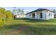 Spacious backyard with a covered patio and grassy area at 3782 Horace Ave, North Port, FL 34286
