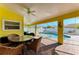 Enjoy this patio area with a view of the refreshing pool at 4581 E Dover Street Cir, Bradenton, FL 34203
