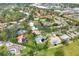 Aerial view showcasing a neighborhood with numerous homes and pools at 5179 Flicker Field Cir, Sarasota, FL 34231