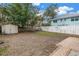Large backyard with shed and brick patio at 554 Canal Rd, Sarasota, FL 34242