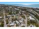 Aerial view of a house and neighborhood near the water at 600 Fox St, Longboat Key, FL 34228