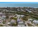Aerial view of waterfront homes and neighborhood at 600 Fox St, Longboat Key, FL 34228