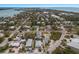 Aerial view of a house and neighborhood near the water at 600 Fox St, Longboat Key, FL 34228