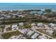 Aerial view of waterfront homes and neighborhood at 600 Fox St, Longboat Key, FL 34228