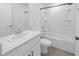 Clean bathroom with tub and shower combo at 6111 Fairmont Ln, Palmetto, FL 34221