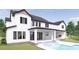 Two-story farmhouse with white siding, black trim, and a covered patio at 639 Oakford Rd, Sarasota, FL 34240