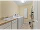 Convenient laundry room with washer, dryer, and utility sink at 6474 Watercrest Way # 202, Lakewood Ranch, FL 34202