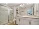 Modern bathroom with double vanity and walk-in shower at 8533 Lunar Skye St, Sarasota, FL 34241