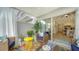Covered lanai with wicker furniture and colorful rug at 8533 Lunar Skye St, Sarasota, FL 34241