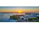Aerial sunset view of a marina and waterfront community at 888 S Orange Ave # 3D, Sarasota, FL 34236