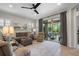 Bright living room with comfy seating, sliding glass doors leading to a patio, and neutral decor at 12199 Sebring Ln, Venice, FL 34293