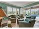 Relaxing sitting area with comfortable seating, overlooking a private pool and lanai at 19451 Quisto St, Venice, FL 34293